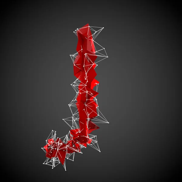 Röd moderna triangulär form av brev — Stockfoto