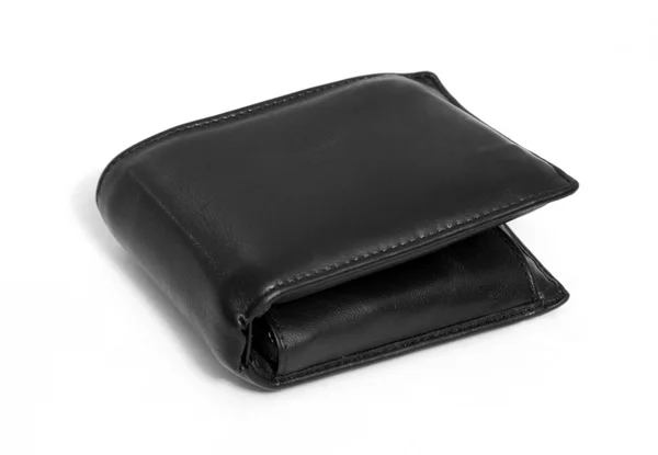 Black leather wallet — Stock Photo, Image