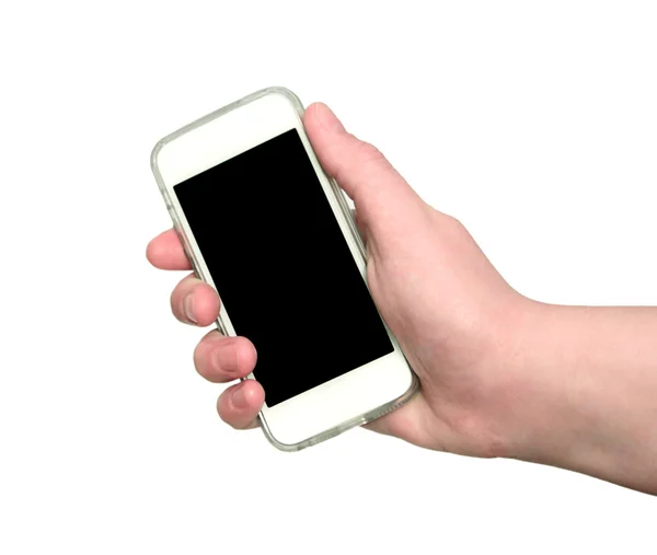 Donna mano mostrando smartphone — Foto Stock