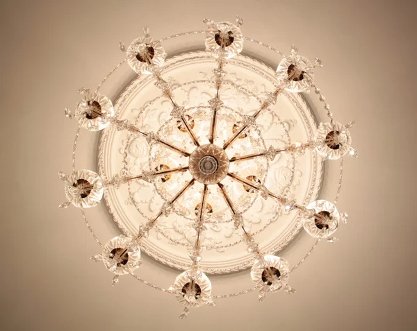 Close-up of a beautiful crystal chandelier — Stock Photo, Image