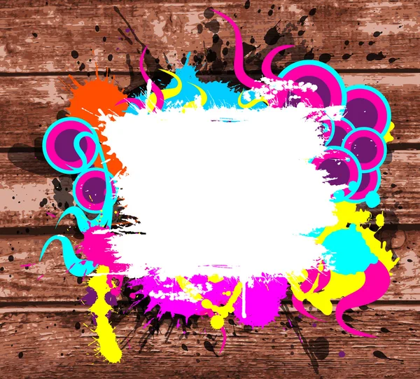 Colorful frame with splashes — Stock Vector