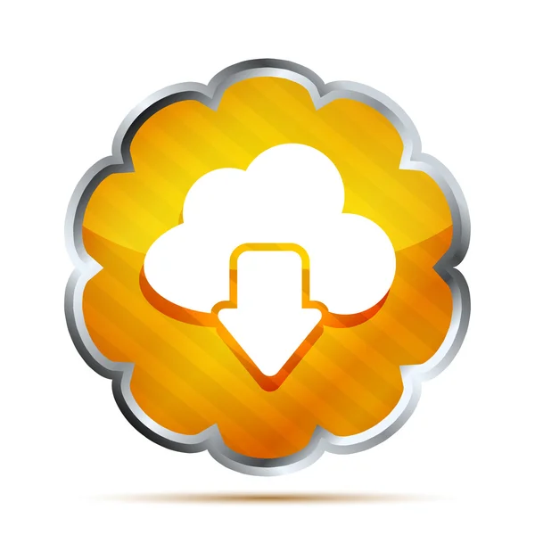 Download listrado amarelo do ícone da nuvem — Vetor de Stock