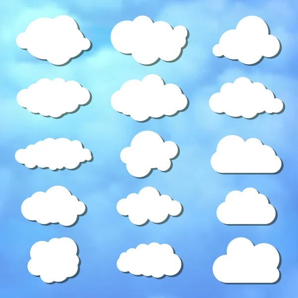 Vector illustration of clouds collection — Stock Vector
