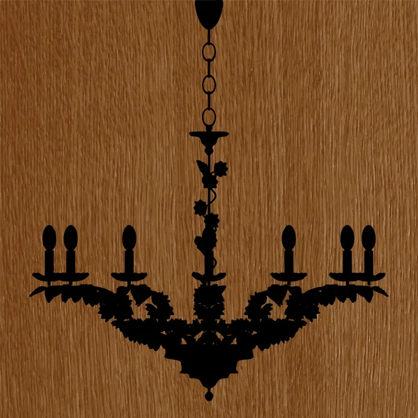Luxury chandelier silhouette — Stock Vector