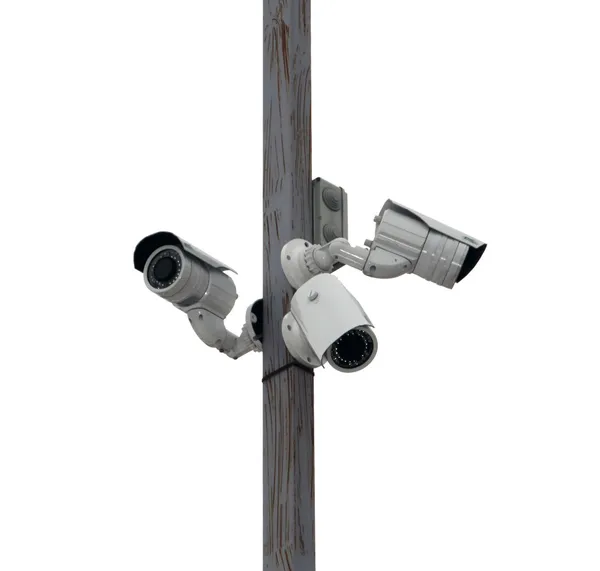 Außen-Überwachungskameras decken mehrere Winkel ab — Stockfoto