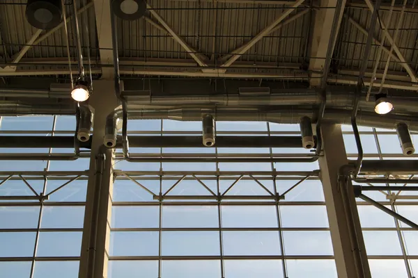 Ventilation system with lights of modern building — Stock Photo, Image