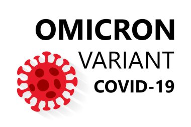 Omicron, yeni COVID-19 versiyonu, Roman Coronavirüs 2019-nCoV salgını beyaz arka planda. Corona Virüs Hastalığı 2019 Salgın Koruma Konsepti