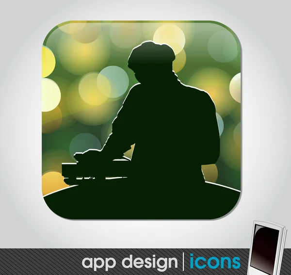 Parte Dj - icono de la aplicación para dispositivos móviles — Archivo Imágenes Vectoriales