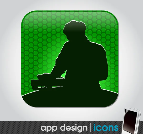 Dj party - app icon for mobile devices — Stock Vector