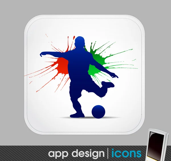 Soccer and sports app icon for mobile devices — Stock Vector