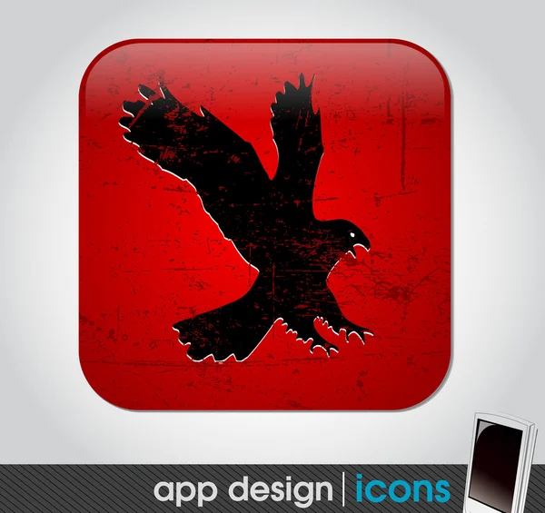 Vintage eagle app pictogram voor mobiele apparaten — Stockvector