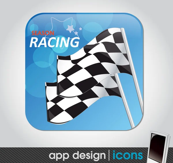 Racing sport app icon for mobile devices — Stock Vector