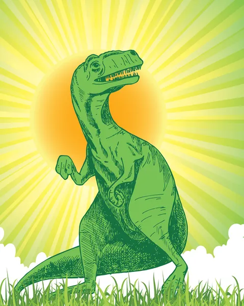 Tyrannosaurus ilustración dibujada a mano — Vector de stock