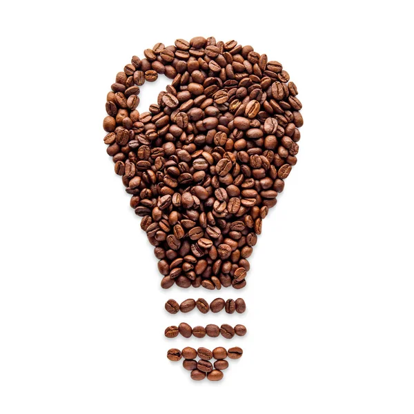 Kształt cebulki kawy przez fasolę — Zdjęcie stockowe