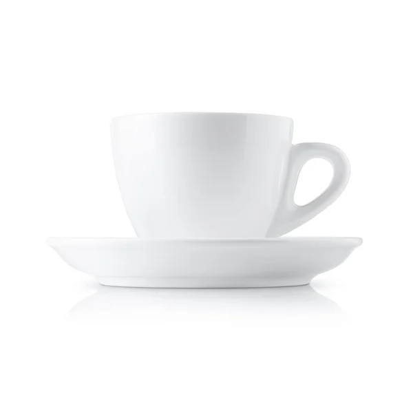 White Coffee Cup Saucer Isolated White Background — Stock Photo, Image