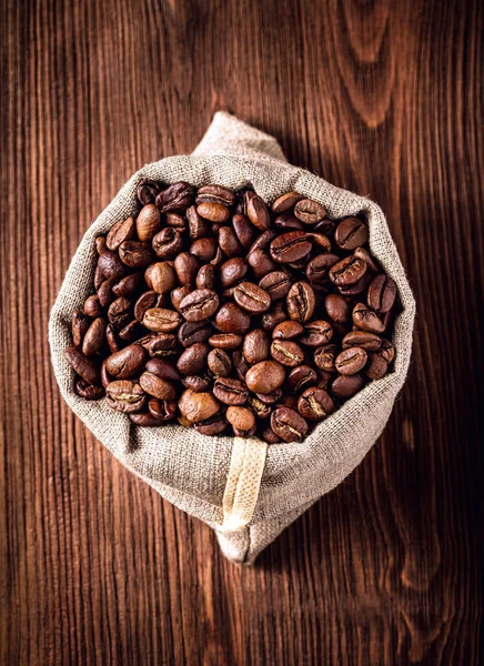 Τσάντα Λινάτσα Κόκκους Καφέ — Φωτογραφία Αρχείου