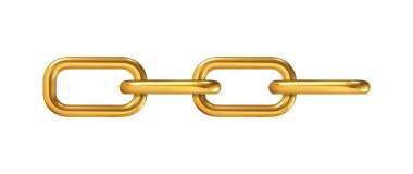 Beyaz arkaplanda altın zincir çizimi.