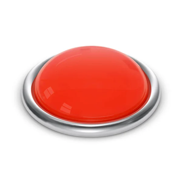 Červené Tlačítko Vektor Ilustrace Bílém Pozadí — Stockový vektor