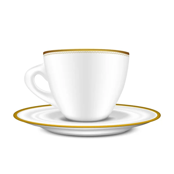 Cup Saucer Illustration Isolated White Background — Stock Vector