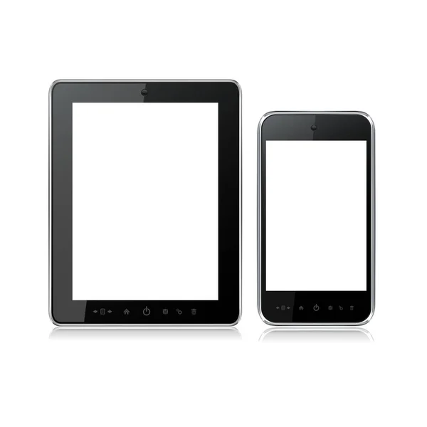 Tablet Smartphone Gadget Set Ilustração Isolada Fundo Branco — Vetor de Stock