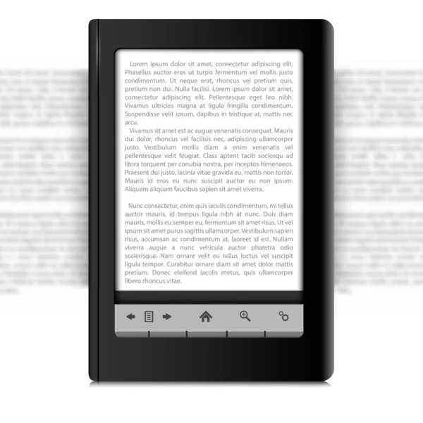 Ebook Tabletta Illusztráció Elszigetelt Fehér Alapon — Stock Vector