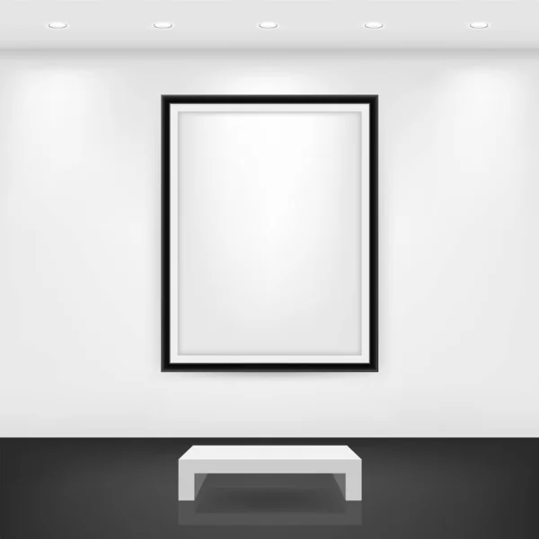 Galerij Kamer Met Frames Vector Illustratie — Stockvector