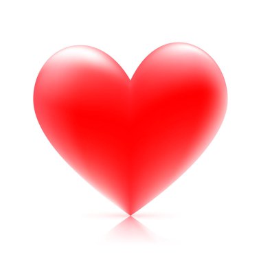 Kalp vektör çizimi beyaz arkaplanda izole edildi