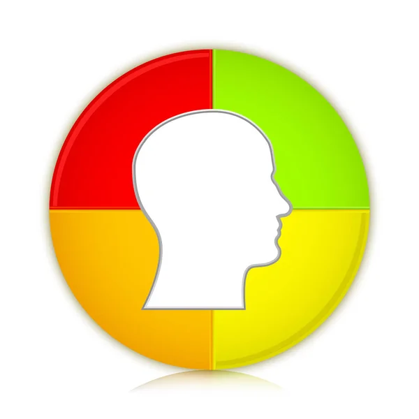 Mann Kopf Infografik Vektor Illustration isoliert auf weißem Hintergrund — Stockvektor