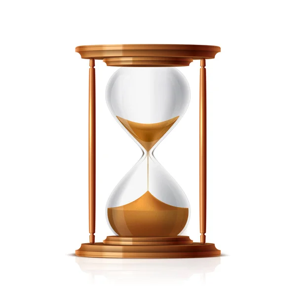 Kum saati vektör çizimi beyaz arkaplanda izole edildi