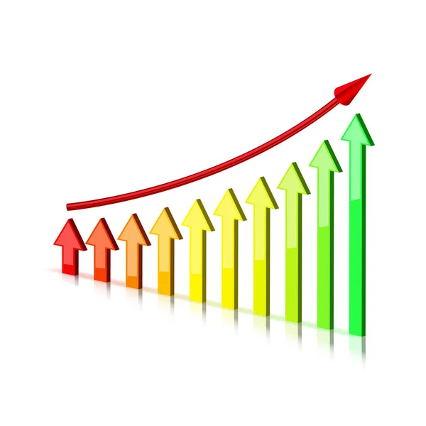 Diagrama gráfico hasta ilustración vectorial aislado sobre fondo blanco Vector de stock