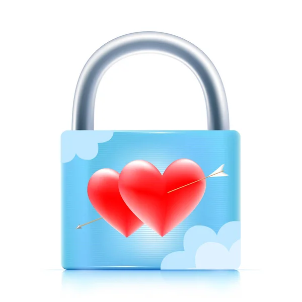 Padlock love vector illustration isolated on white background Stock Vector