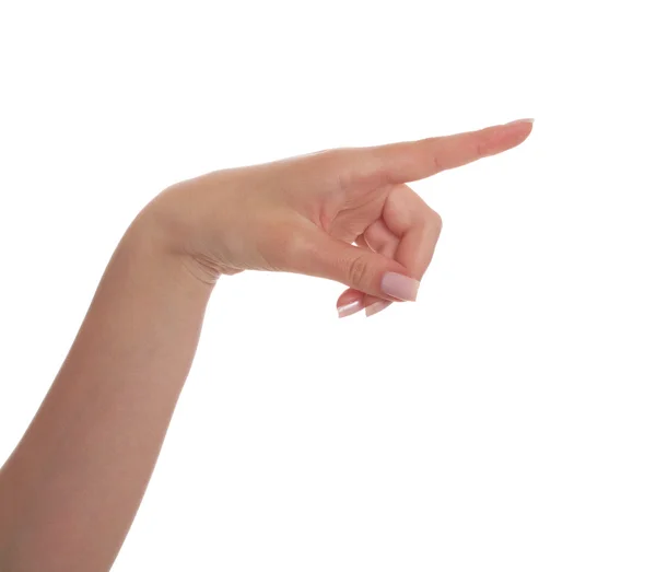 Kvinnlig hand pekar — Stockfoto