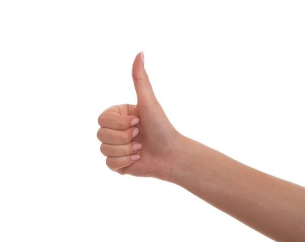 Female hand gesturing thumb up — Stock Photo, Image