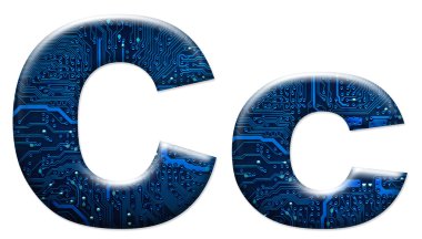 beyaz zemin üzerinde dijital harf c