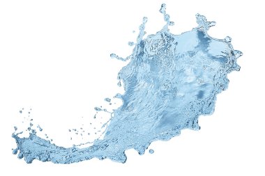 Beyaz arka plan üzerinde izole yüksek çözünürlüklü su splashe