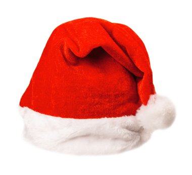 Noel Baba kırmızı şapka beyaz arka planda izole