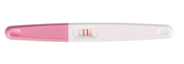 pozitif gebelik testi üzerine beyaz izole