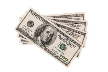 dolar üzerinde beyaz izole