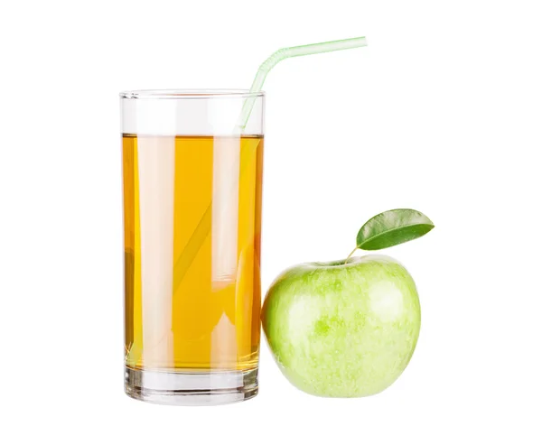 Яблочный сок и зеленое яблоко — стоковое фото