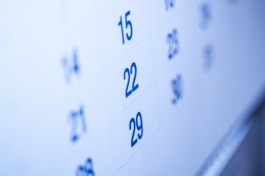 Mavi tonda takvim sayfası