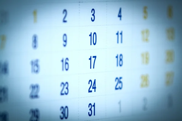 Halaman kalender dengan nada biru — Stok Foto