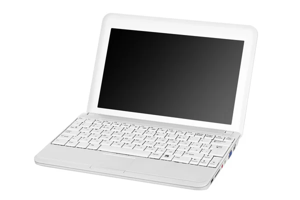 Laptop bianco isolato su sfondo bianco — Foto Stock