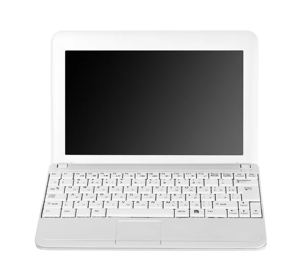 Laptop branco isolado no fundo branco — Fotografia de Stock