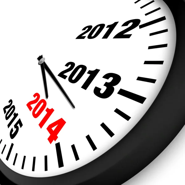 2014 New Year clock — Stock Photo, Image