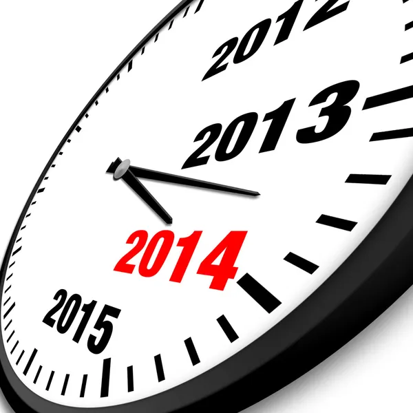 2014 New Year clock — Stock Photo, Image