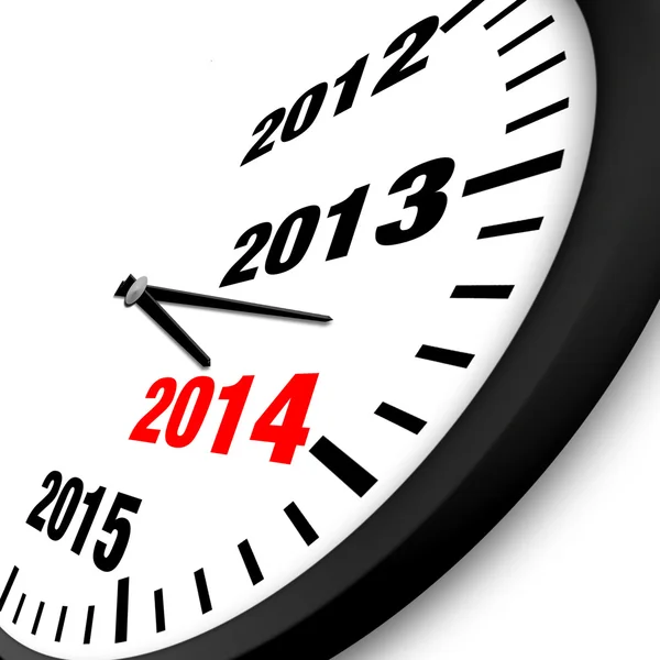 2014 New Year clock — Stock Photo, Image