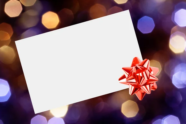 Karta świąteczna z kokardą — Zdjęcie stockowe