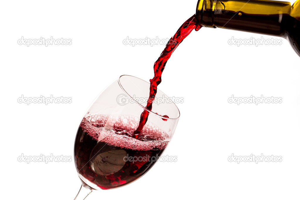 Wine poured into glass