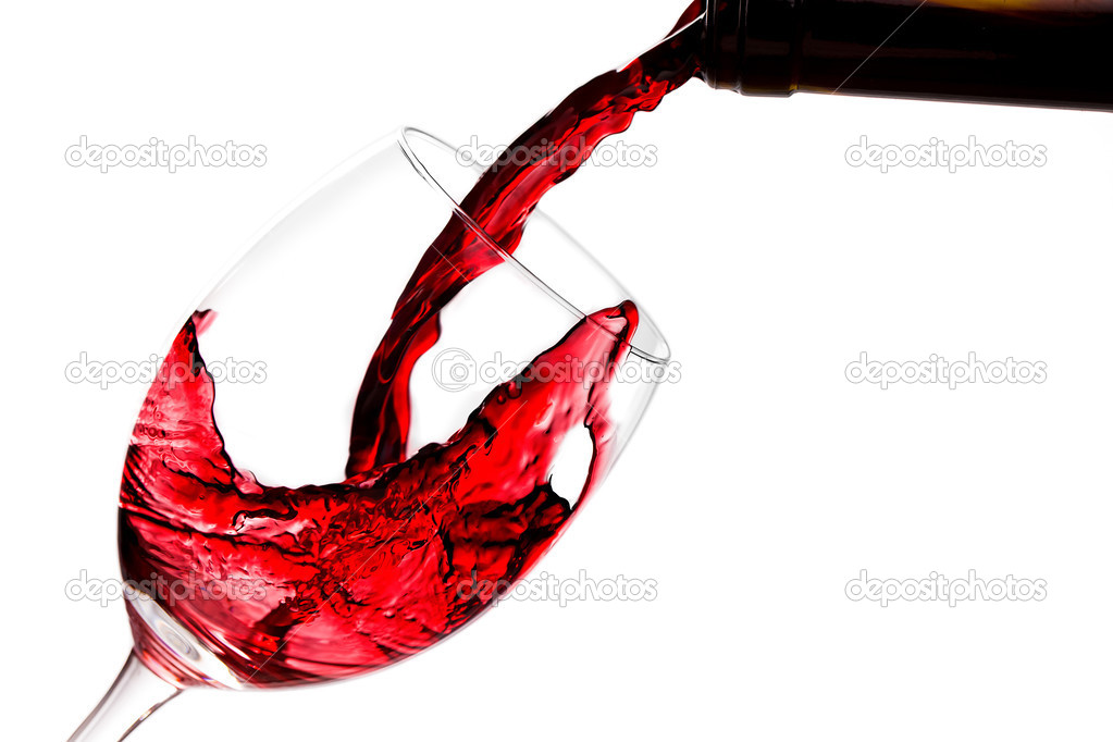Wine poured into glass