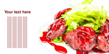 salata ile sırlı fileto